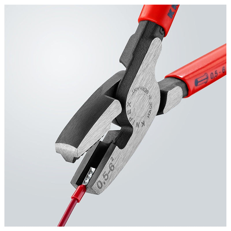 Kìm bấm cose pin rỗng KNIPEX 97 81 180 chiều dài 180mm, khả năng bấm cose từ 0.5mm² - 6mm²
