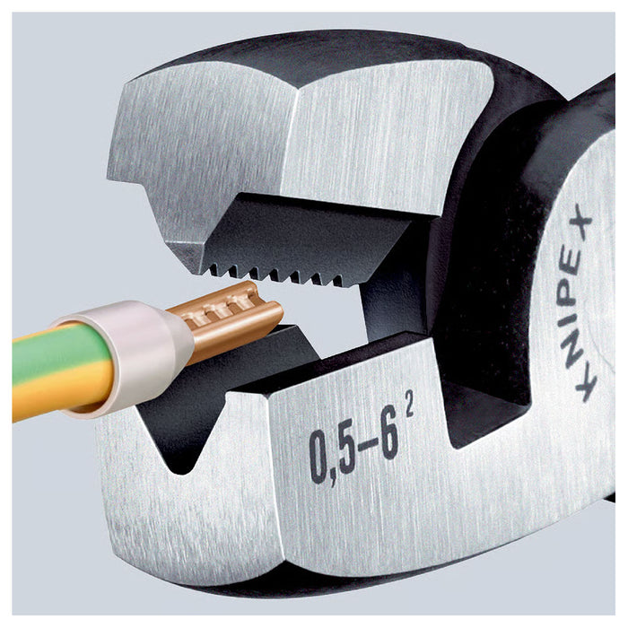 Kìm bấm cose pin rỗng KNIPEX 97 81 180 chiều dài 180mm, khả năng bấm cose từ 0.5mm² - 6mm²