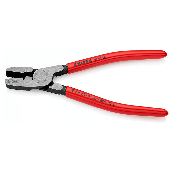 Kìm bấm cose pin rỗng KNIPEX 97 81 180 chiều dài 180mm, khả năng bấm cose từ 0.5mm² - 6mm²