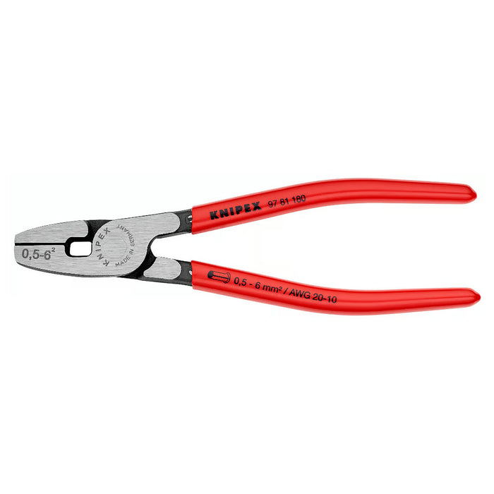 Kìm bấm cose pin rỗng KNIPEX 97 81 180 chiều dài 180mm, khả năng bấm cose từ 0.5mm² - 6mm²