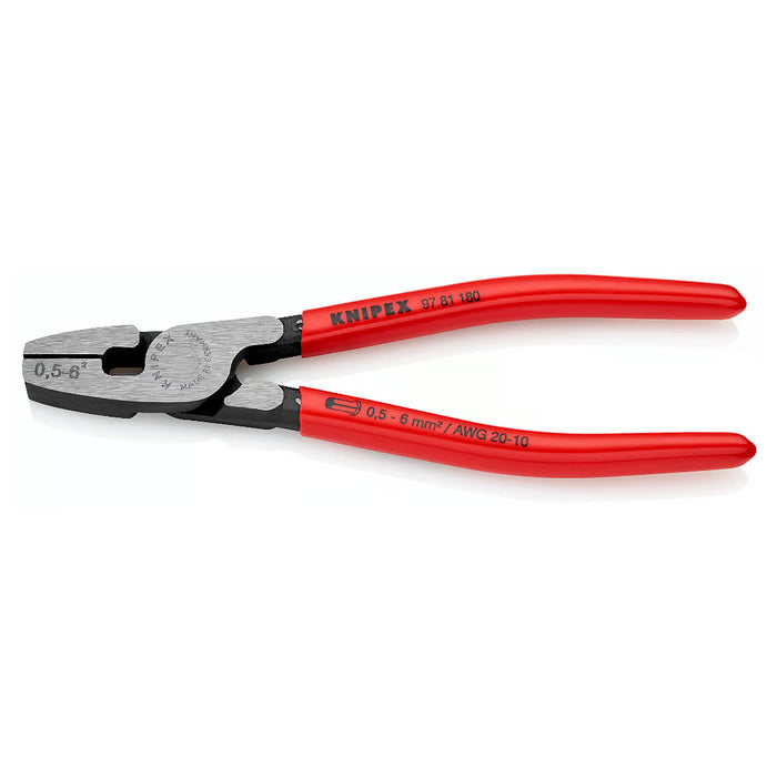 Kìm bấm cose pin rỗng KNIPEX 97 81 180 chiều dài 180mm, khả năng bấm cose từ 0.5mm² - 6mm²