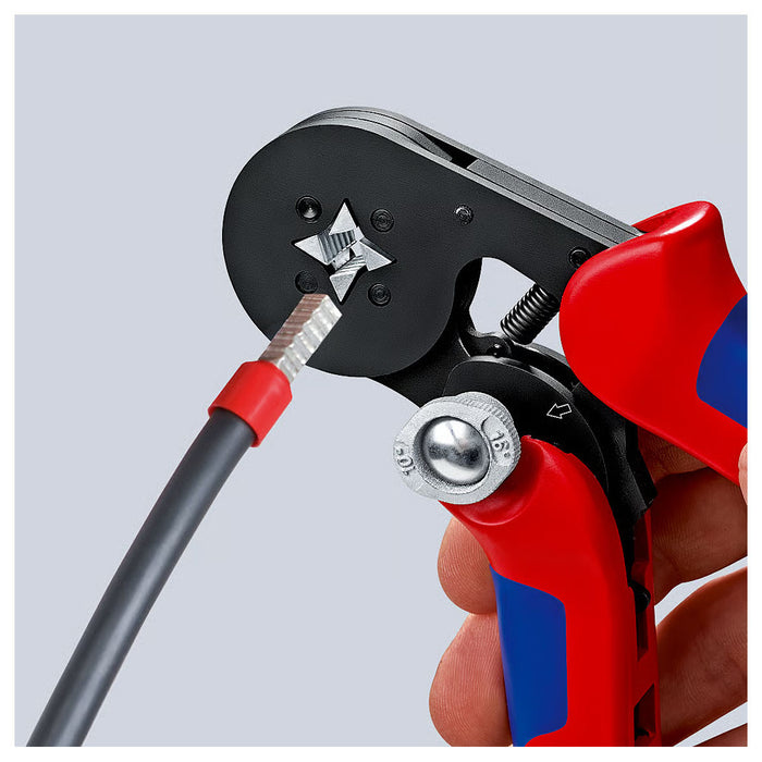 Bộ kìm bấm cose pin rỗng bọc nhựa cách điện và hộp linh kiện KNIPEX 97 90 10