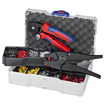 Bộ kìm bấm cose pin rỗng bọc nhựa cách điện và hộp linh kiện KNIPEX 97 90 10