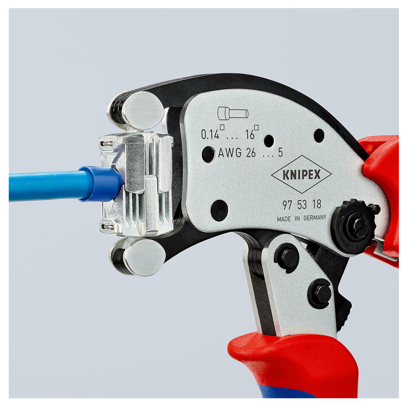 Bộ kìm bấm cose pin rỗng và hộp linh kiện KNIPEX 97 90 13