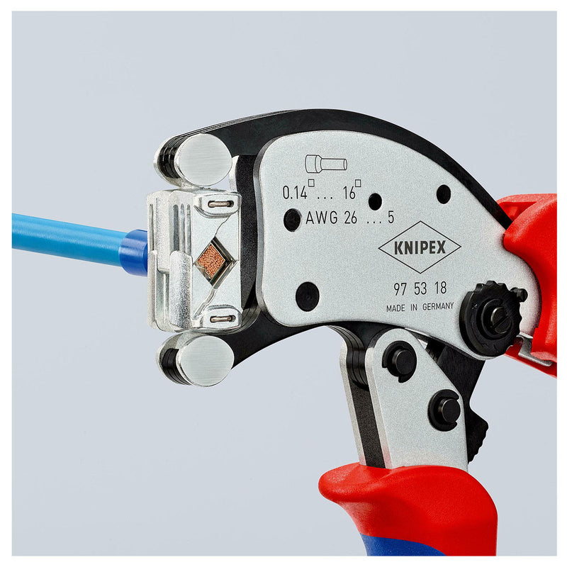 Bộ kìm bấm cose pin rỗng và hộp linh kiện KNIPEX 97 90 13