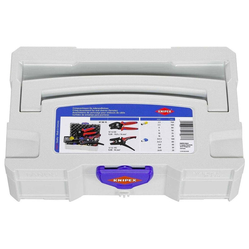 Bộ kìm bấm cose pin rỗng và hộp linh kiện KNIPEX 97 90 15