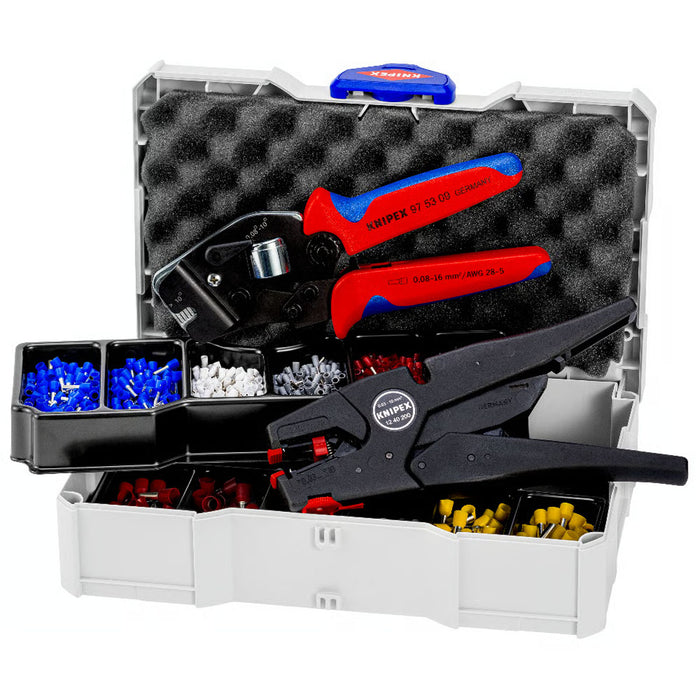 Bộ kìm bấm cose pin rỗng và hộp linh kiện KNIPEX 97 90 16