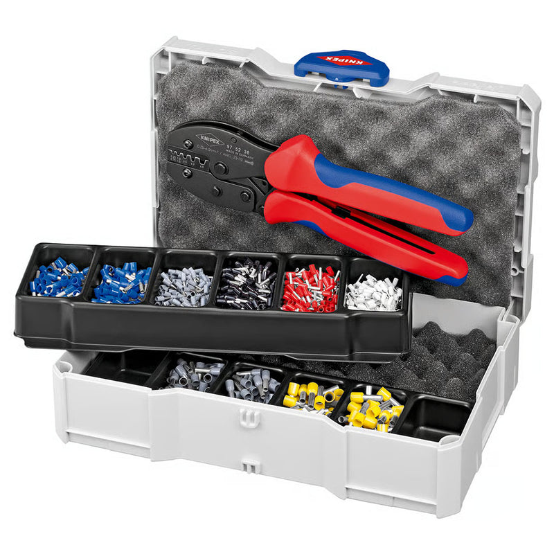 Bộ kìm bấm cose pin rỗng và hộp linh kiện KNIPEX 97 90 23
