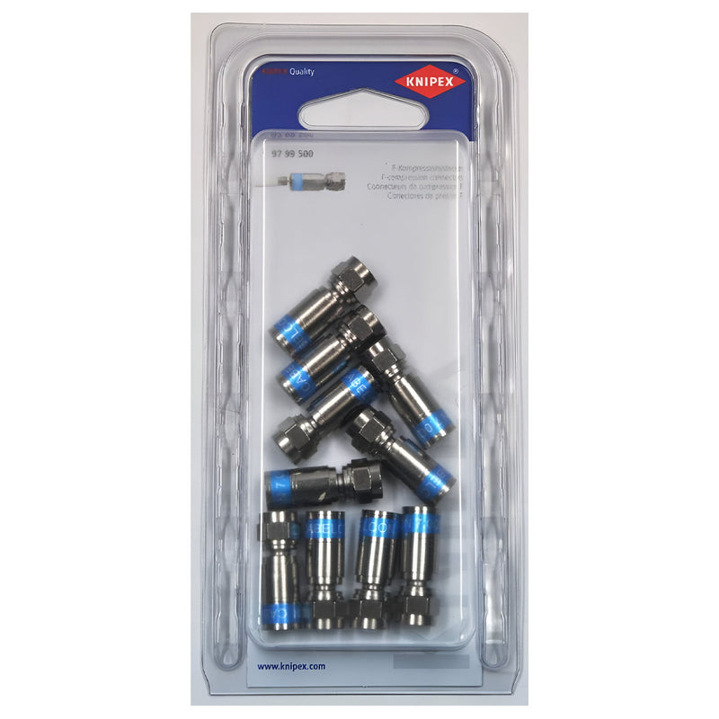 Hộp 10 đầu nối cáp đồng trục F-Compression KNIPEX 97 99 500