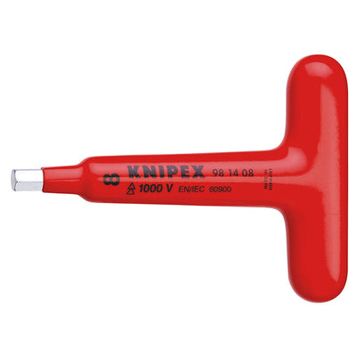 Chìa lục giác, tay cầm chữ T KNIPEX cách điện 1000V, chiều dài 120mm, kích thước từ 5.0mm - 8.0mm