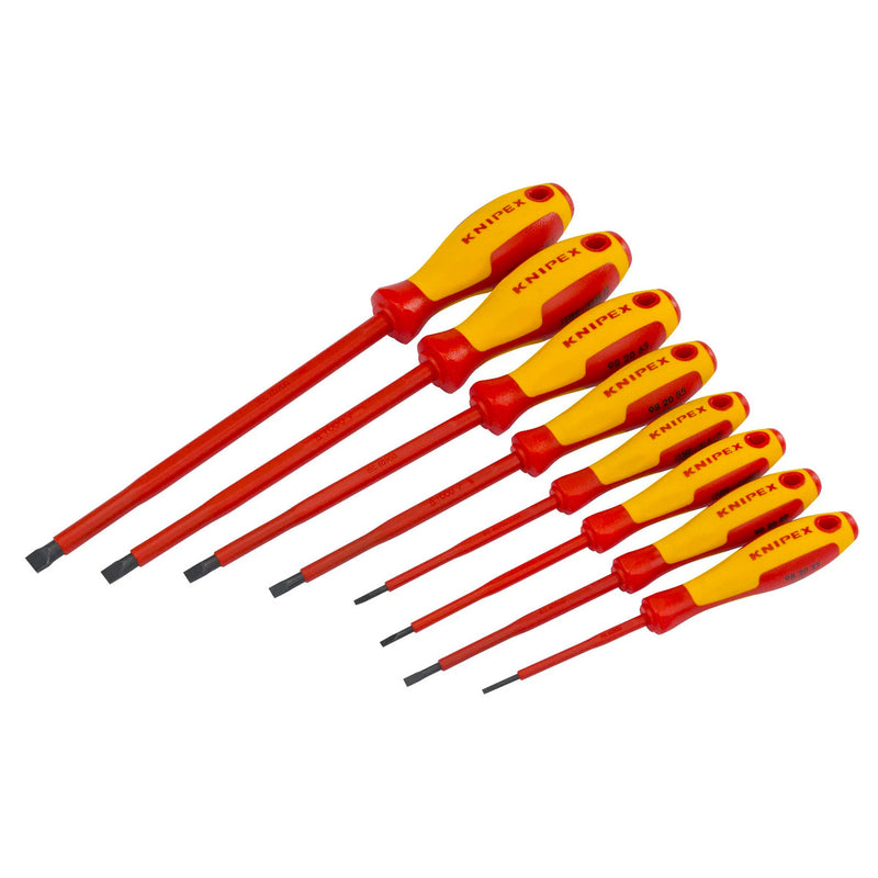 Tua vít dẹp KNIPEX cách điện 1000V, kích thước từ 2.5mm - 10mm