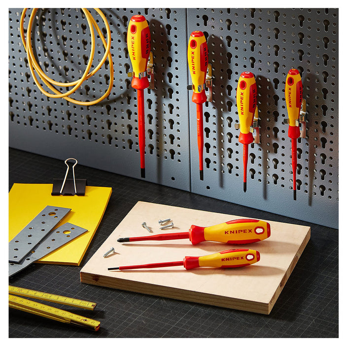 Tua vít dẹp dáng Slim KNIPEX cách điện 1000V, kích thước từ 3.5mm - 6.5mm