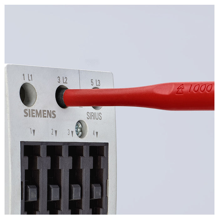 Tua vít dẹp dáng Slim KNIPEX cách điện 1000V, kích thước từ 3.5mm - 6.5mm