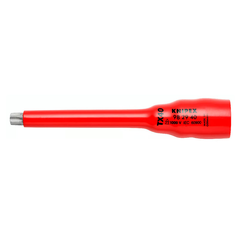 Mũi vặn vít đầu sao KNIPEX cách điện 1000V, kích thước từ T25 - T50, gắn đầu siết bu lông cốt 3/8 inch