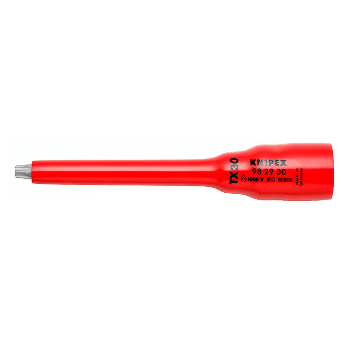 Mũi vặn vít đầu sao KNIPEX cách điện 1000V, kích thước từ T25 - T50, gắn đầu siết bu lông cốt 3/8 inch