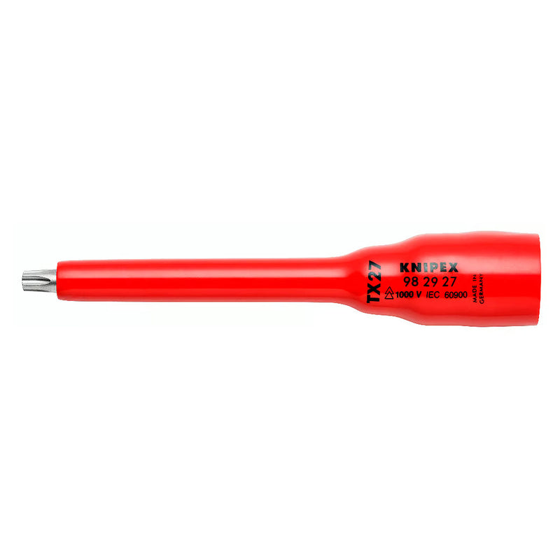 Mũi vặn vít đầu sao KNIPEX cách điện 1000V, kích thước từ T25 - T50, gắn đầu siết bu lông cốt 3/8 inch