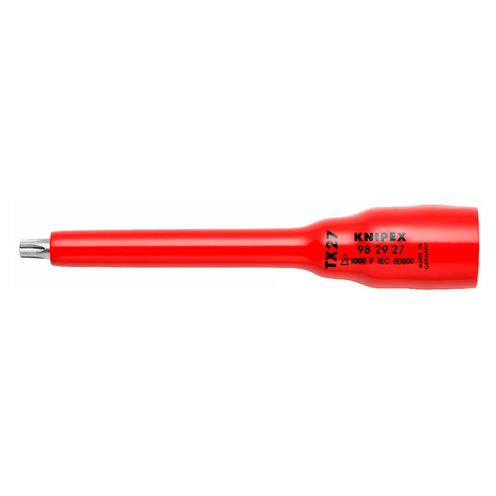 Mũi vặn vít đầu sao KNIPEX cách điện 1000V, kích thước từ T25 - T50, gắn đầu siết bu lông cốt 3/8 inch