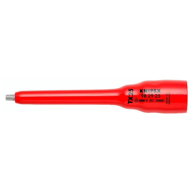 Mũi vặn vít đầu sao KNIPEX cách điện 1000V, kích thước từ T25 - T50, gắn đầu siết bu lông cốt 3/8 inch