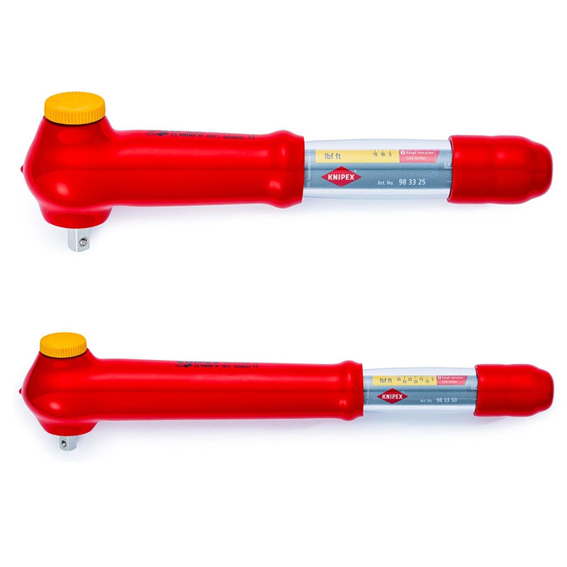 Cần siết lực, có đảo chiều KNIPEX cách điện 1000V, cốt 3/8 inch, dãi lực từ 5Nm - 50Nm