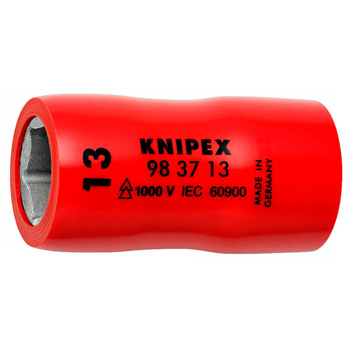 Đầu tuýp 6 cạnh hệ mét, cách điện 1000V KNIPEX cốt 3/8 inch, kích thước từ 10mm - 22mm