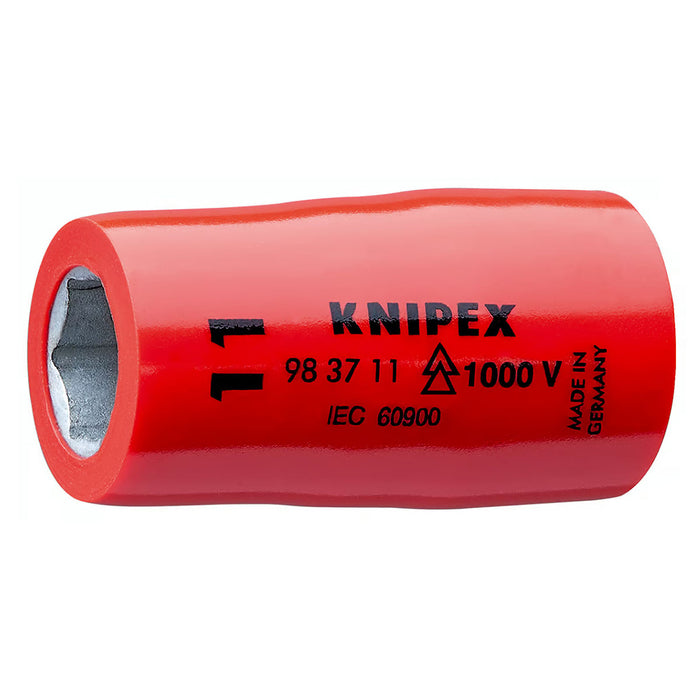 Đầu tuýp 6 cạnh hệ mét, cách điện 1000V KNIPEX cốt 3/8 inch, kích thước từ 10mm - 22mm