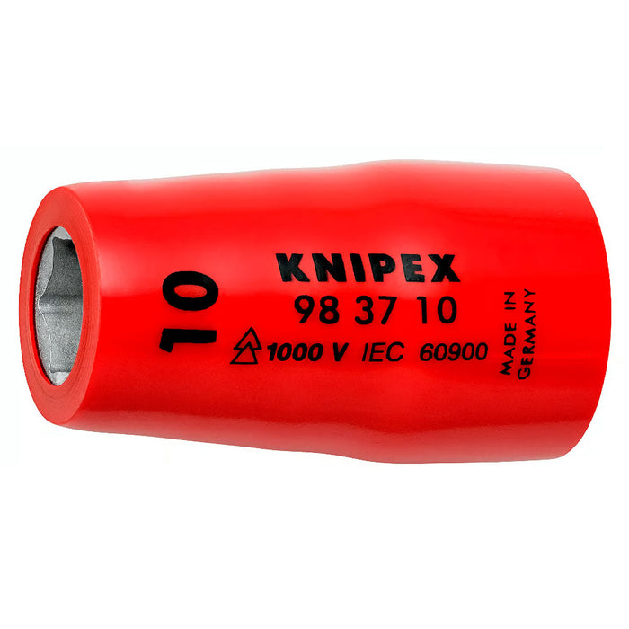 Đầu tuýp 6 cạnh hệ mét, cách điện 1000V KNIPEX cốt 3/8 inch, kích thước từ 10mm - 22mm