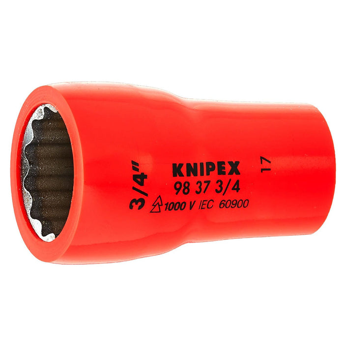 Đầu tuýp 12 cạnh hệ inch, cách điện 1000V KNIPEX cốt 3/8 inch, kích thước từ 5/16 inch - 3/4 inch