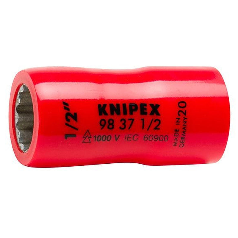 Đầu tuýp 12 cạnh hệ inch, cách điện 1000V KNIPEX cốt 3/8 inch, kích thước từ 5/16 inch - 3/4 inch