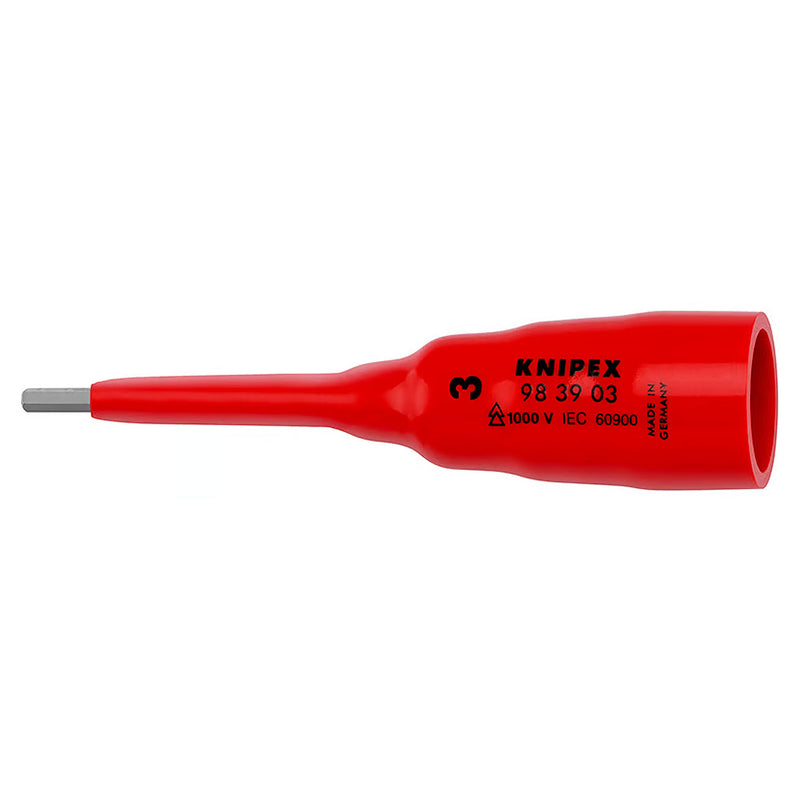 Mũi vặn vít đầu lục giác KNIPEX cách điện 1000V, kích thước từ 2.5mm - 8mm, gắn đầu siết bu lông cốt 3/8 inch