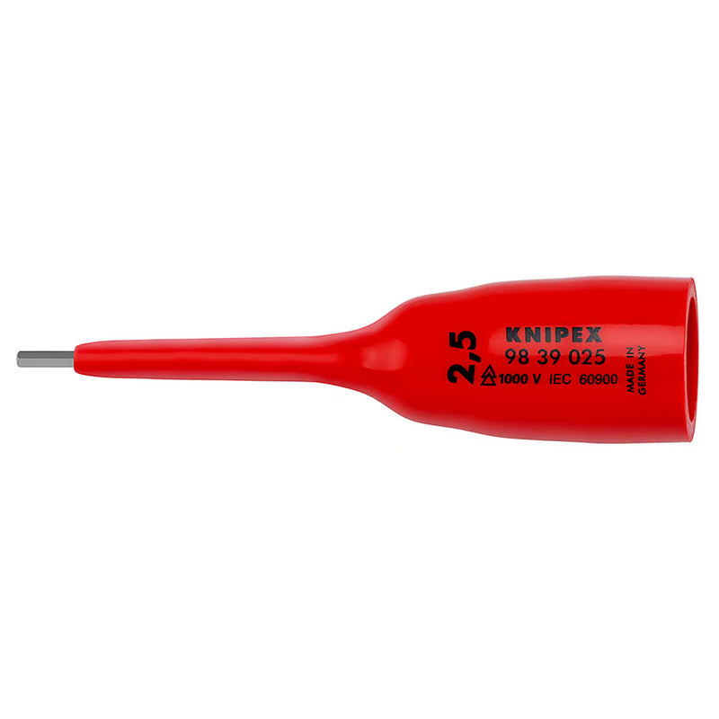 Mũi vặn vít đầu lục giác KNIPEX cách điện 1000V, kích thước từ 2.5mm - 8mm, gắn đầu siết bu lông cốt 3/8 inch