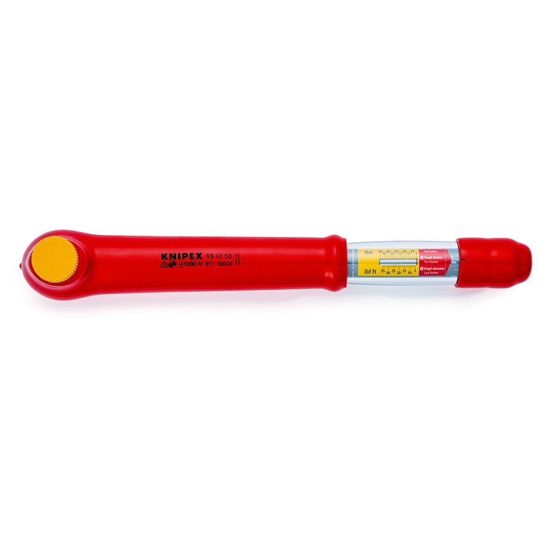 Cần siết lực, có đảo chiều KNIPEX 98 43 50 cách điện 1000V, cốt 1/2 inch, dãi lực từ 5Nm - 50Nm
