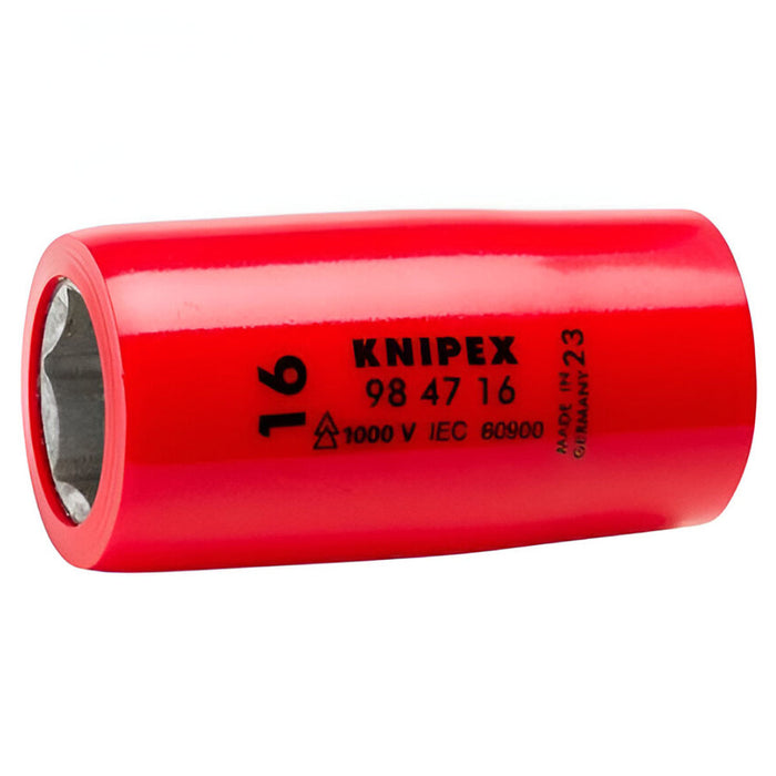 Đầu tuýp 6 cạnh hệ mét, cách điện 1000V KNIPEX cốt 1/2 inch, kích thước từ 10mm - 27mm