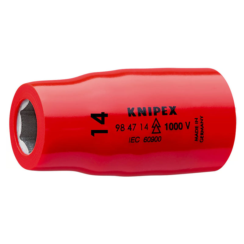 Đầu tuýp 6 cạnh hệ mét, cách điện 1000V KNIPEX cốt 1/2 inch, kích thước từ 10mm - 27mm