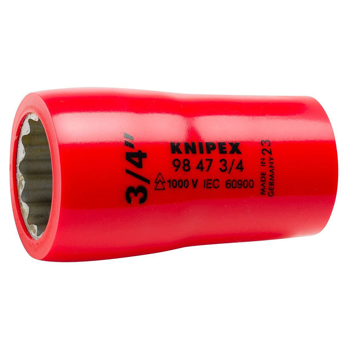 Đầu tuýp 12 cạnh hệ inch, cách điện 1000V KNIPEX cốt 1/2 inch, kích thước từ 1/2 inch - 1 inch