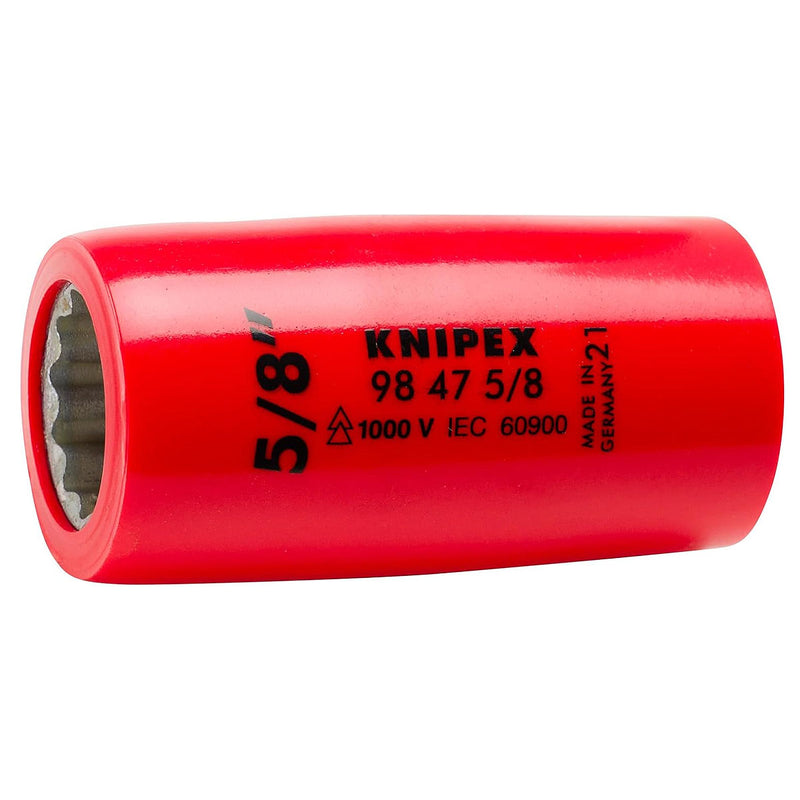 Đầu tuýp 12 cạnh hệ inch, cách điện 1000V KNIPEX cốt 1/2 inch, kích thước từ 1/2 inch - 1 inch