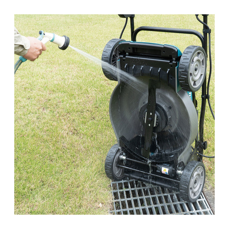 Máy cắt cỏ đẩy tự hành Makita LM003J dùng Pin 64Vmax, đường kính lưỡi 480mm, thân máy bằng thép