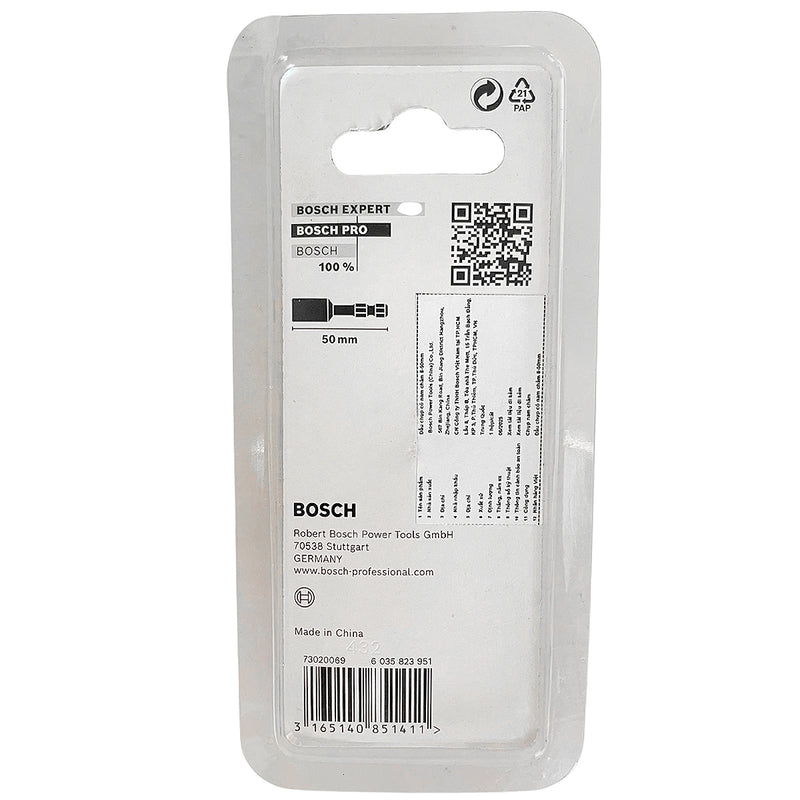 Mũi vít bắn tôn Bosch 2608522351 kích thước mũi 8mm, chiều dài 50mm, đầu có nam châm, đuôi lục giác