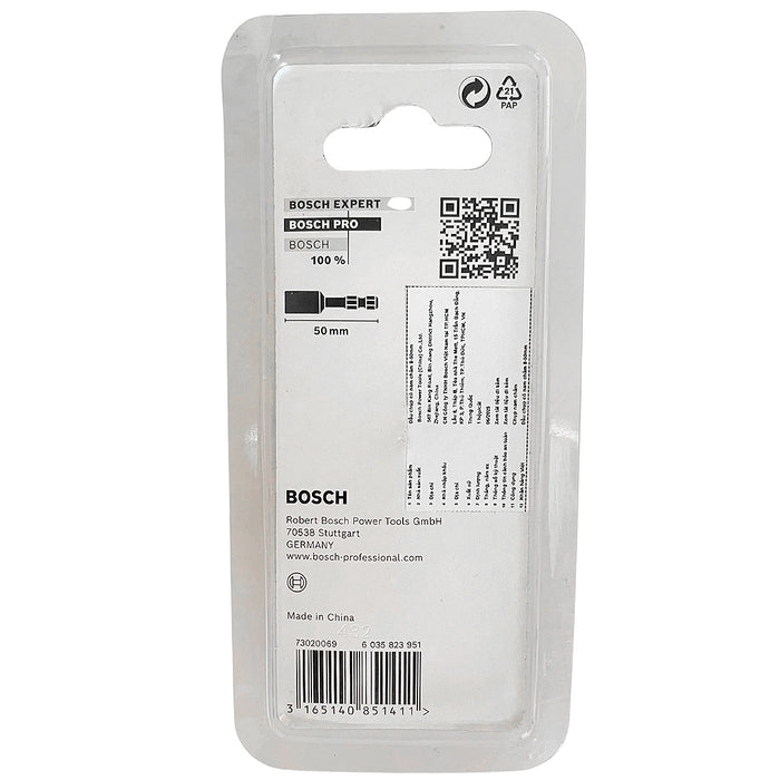 Mũi vít bắn tôn Bosch 2608522351 kích thước mũi 8mm, chiều dài 50mm, đầu có nam châm, đuôi lục giác