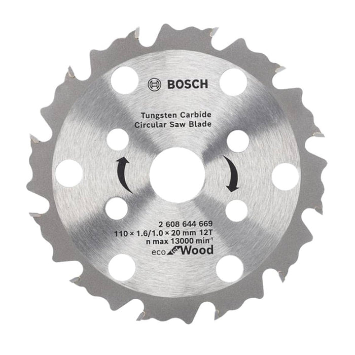 Lưỡi cưa gỗ CoolTeq Bosch 2608644669 đường kính 110mm, 12 răng, lỗ cốt 20mm