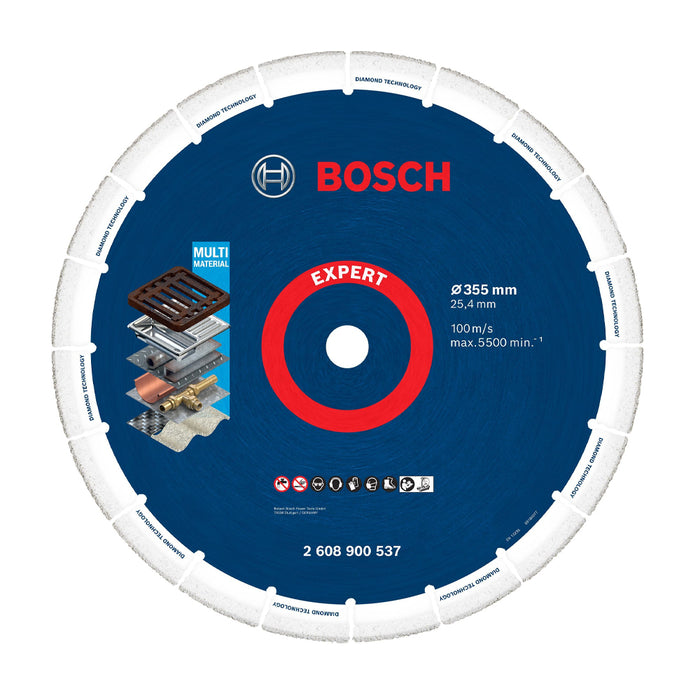 Đĩa cắt kim cương dùng cho sắt 355mm Bosch 2608900537 lỗ cốt 25.4mm, tiêu chuẩn EN 13236