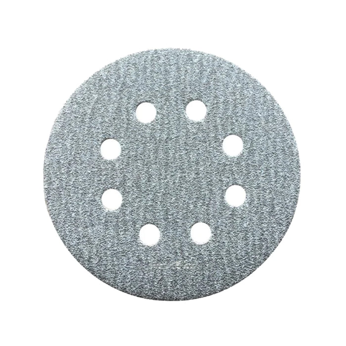 Hộp 10 giấy nhám tròn đục lỗ 150mm ( 6 inch ) Makita cho gỗ, sơn, kim loại dùng với đế gai ( Cấp 2 sao )