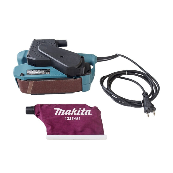 Máy chà nhám băng Makita 9910 công suất 650W, kích thước băng nhám 76 x 457mm