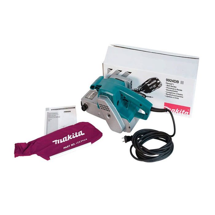 Máy chà nhám băng Makita 9924DB công suất 850W, kích thước băng nhám 76 x 610mm