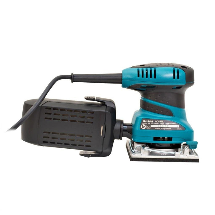 Máy chà nhám rung Makita BO4558 công suất 200W, kích thước đế nhám 112 x 102mm