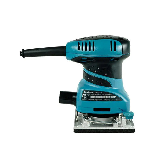 Máy chà nhám rung Makita BO4558 công suất 200W, kích thước đế nhám 112 x 102mm