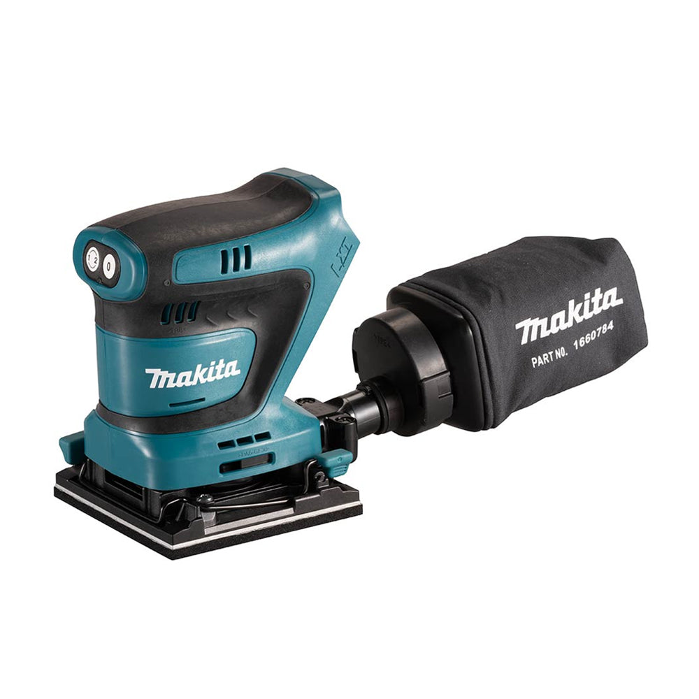 Máy chà nhám rung Makita DBO480 kích thước giấy nhám 102 x 114mm dùng Pin 18V LXT