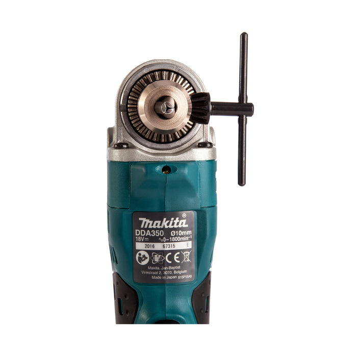 Máy khoan góc Makita DDA350 dùng Pin 18V LXT đầu khoan có khóa 10mm