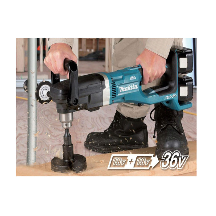 Máy khoan góc Makita DDA460, dùng Pin 18V x2 LXT đầu khoan có khóa 13mm, công nghệ tự động điều tốc ADT