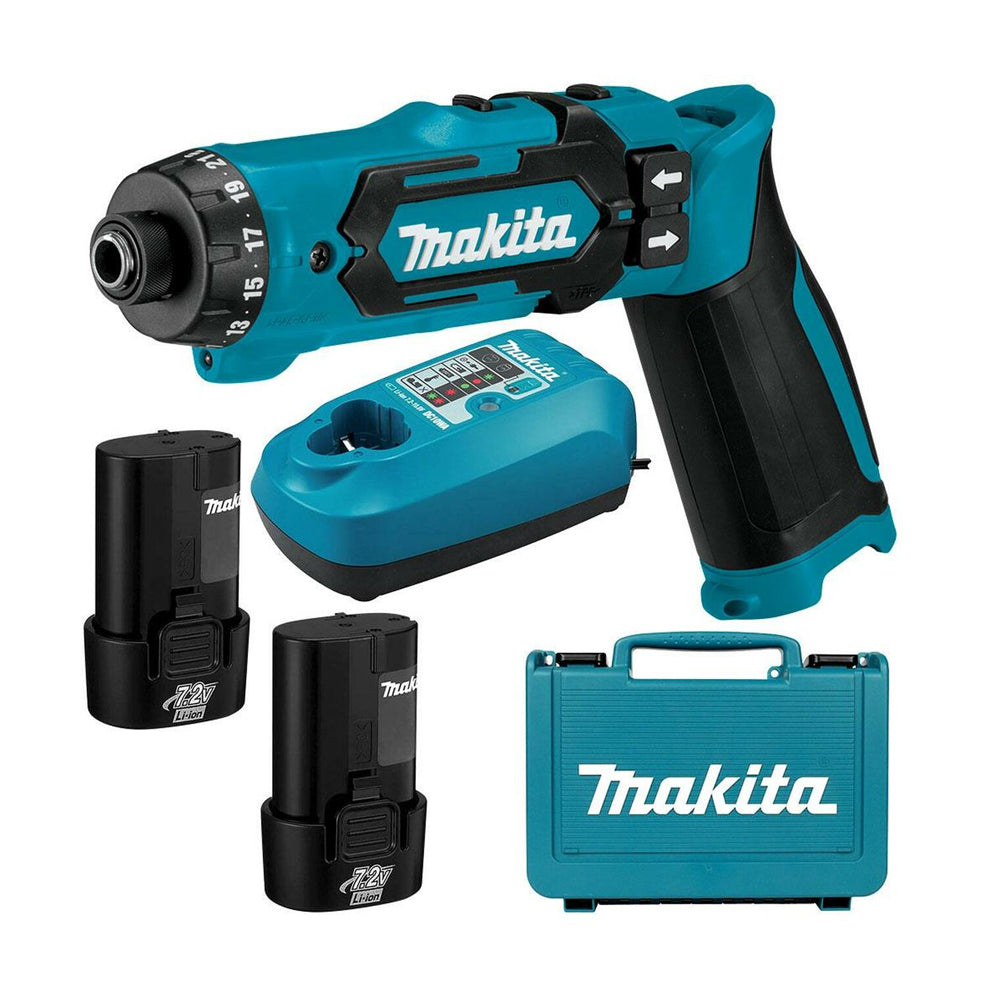 Máy vặn vít gập Makita DF012D dùng Pin 7.2V, đuôi lục giác 6.35mm (1/4 inch)