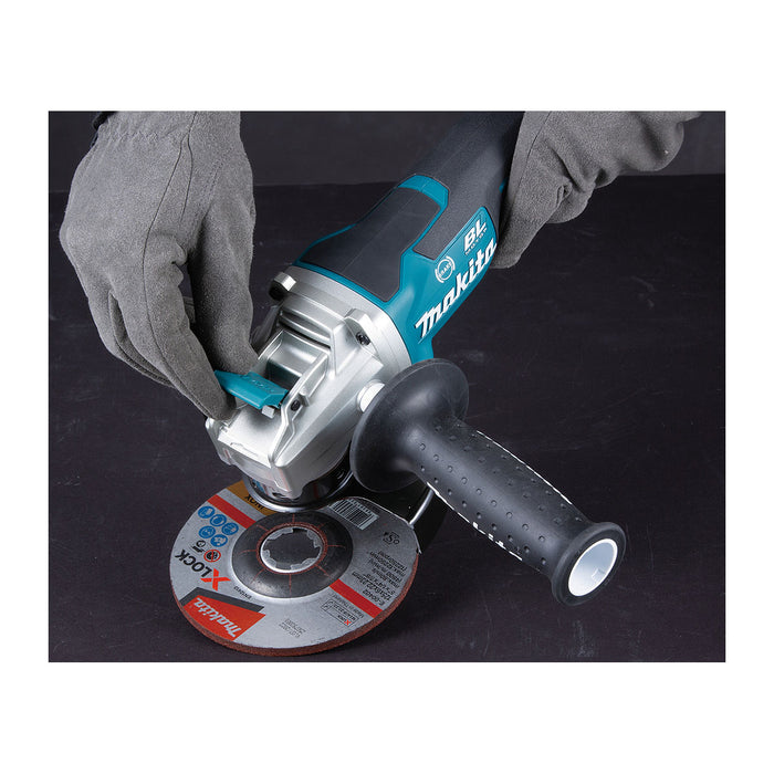 Máy mài góc Makita DGA519 dùng pin 18V LXT, đường kính lưỡi 125mm, công tắc bóp, công nghệ tháo lưỡi nhanh X-Lock, ADT, AFT